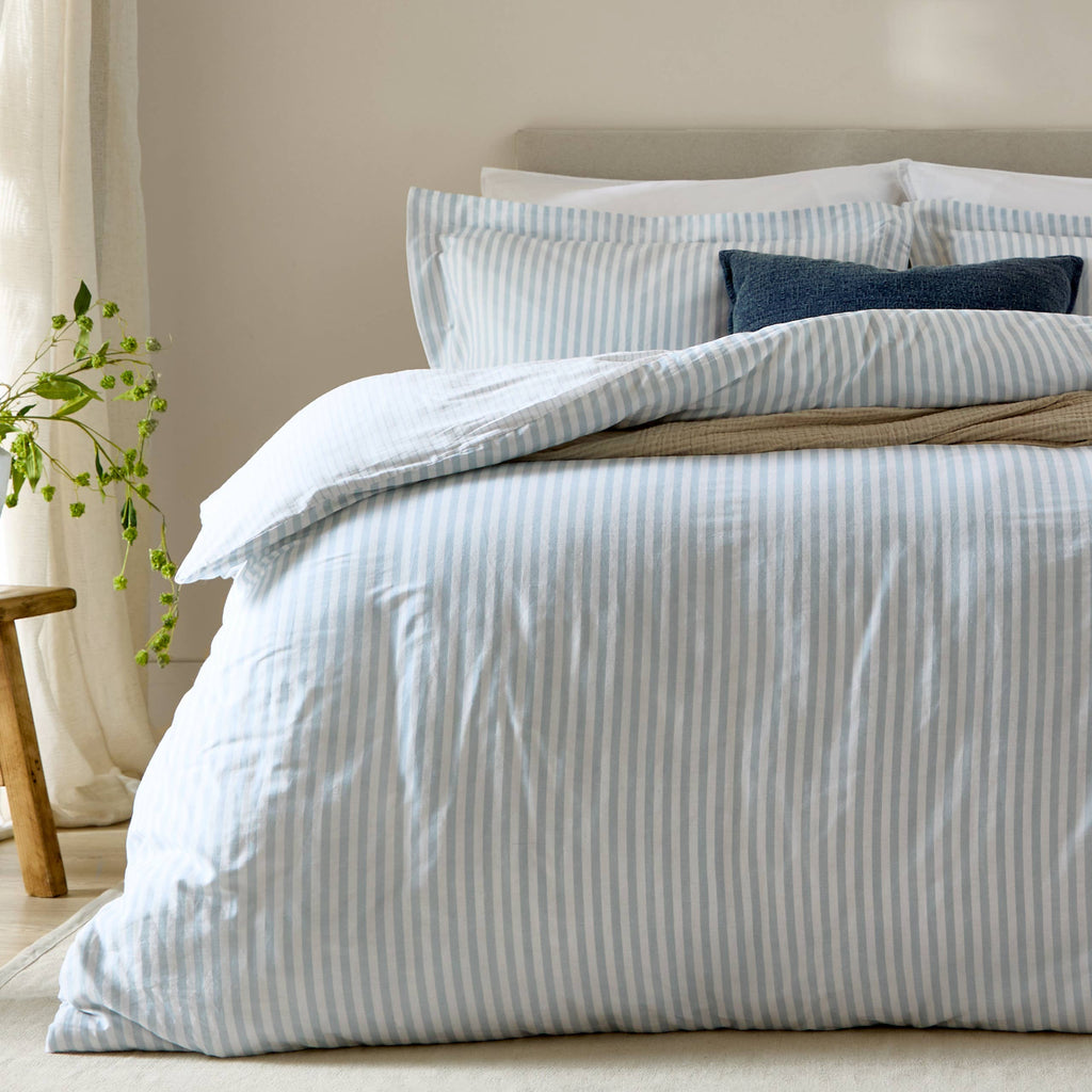 Hebden Stripe Cotton Duvet Set - Mineral Blue - image 3