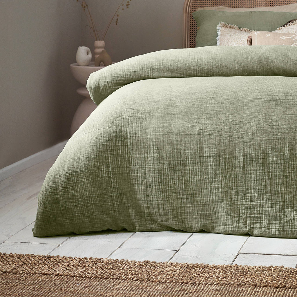 Lark Cotton Muslin Duvet Set - Eucalyptus - image 4
