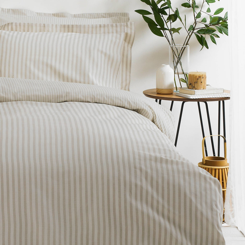 Hebden Stripe Cotton Duvet Set - Natural - image 3