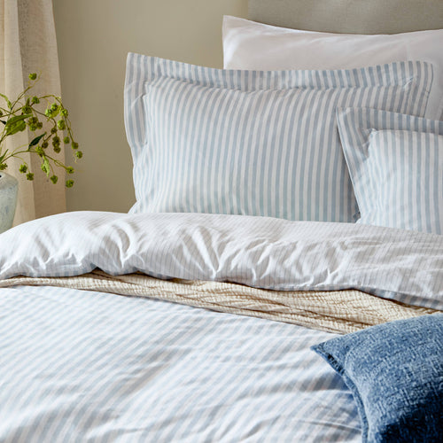 Hebden Stripe Cotton Duvet Set - Mineral Blue - image 2
