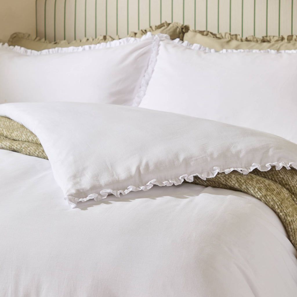 Tilly Ruffle Cotton Duvet Set - White - image 2