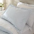 Hebden Stripe Cotton Pillowcase Pair - Mineral Blue